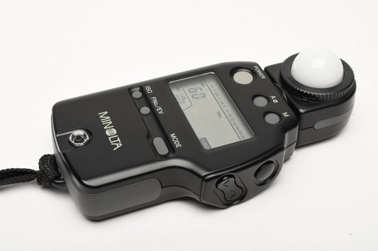 Minolta Autometer IVF Incident and flash meter in case, Tested, Mint-