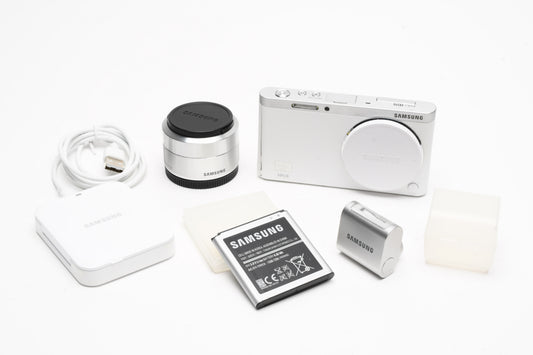 Samsung NX Mini 20.5MP Digital Point&Shoot W/9-27mm Lens + Flash (white) Mint-