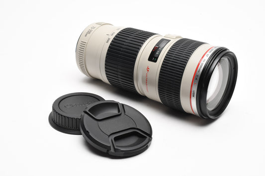 Canon EF 70-200mm f4L USM zoom, caps, tested, Mint-