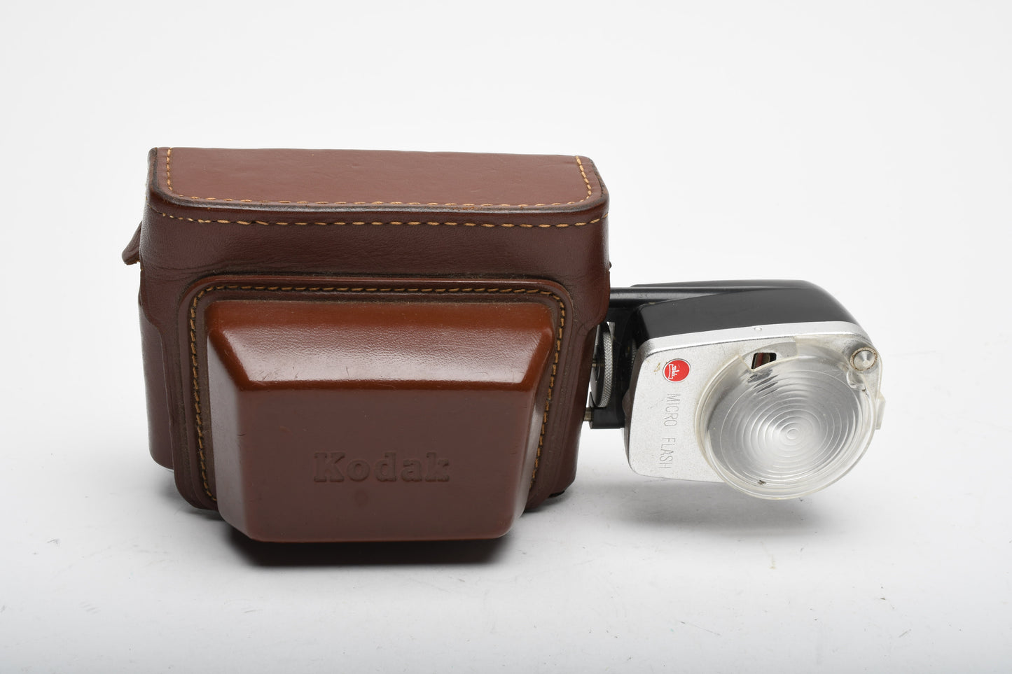 Kodak Automatic 35 camera, case, flash, Display, Vintage