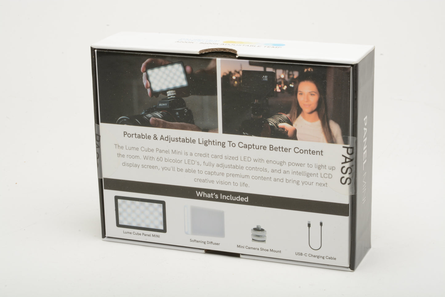 Lume Cube Bicolor Panel Mini LED Light for Professional DSLR Cameras, New