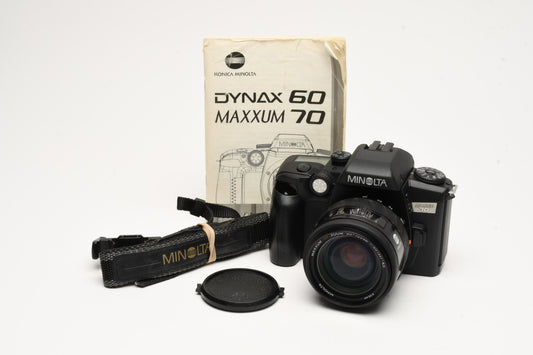 Minolta Maxxum 70 35mm SLR w/AF 35-105mm f3.5-4.5 compact zoom bundle, Great!