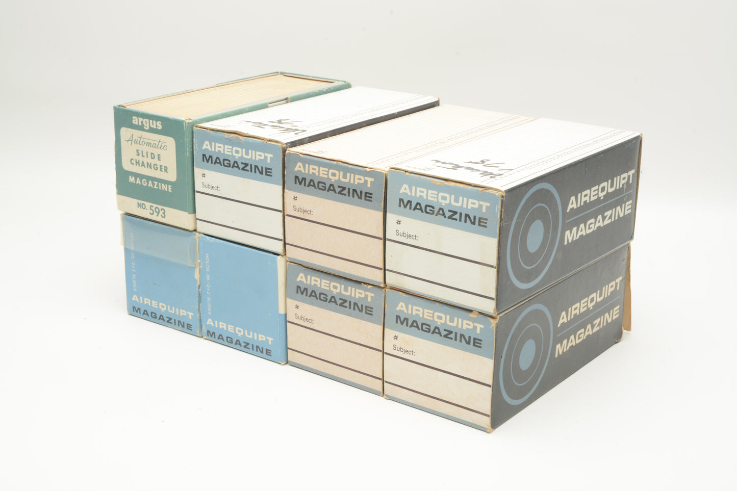 8X Airequipt metal slide trays, hold 40 35mm slides each, clean