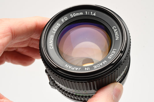 Canon 50mm f1.4 N FD mount lens, Sharp, Fast, Bargain
