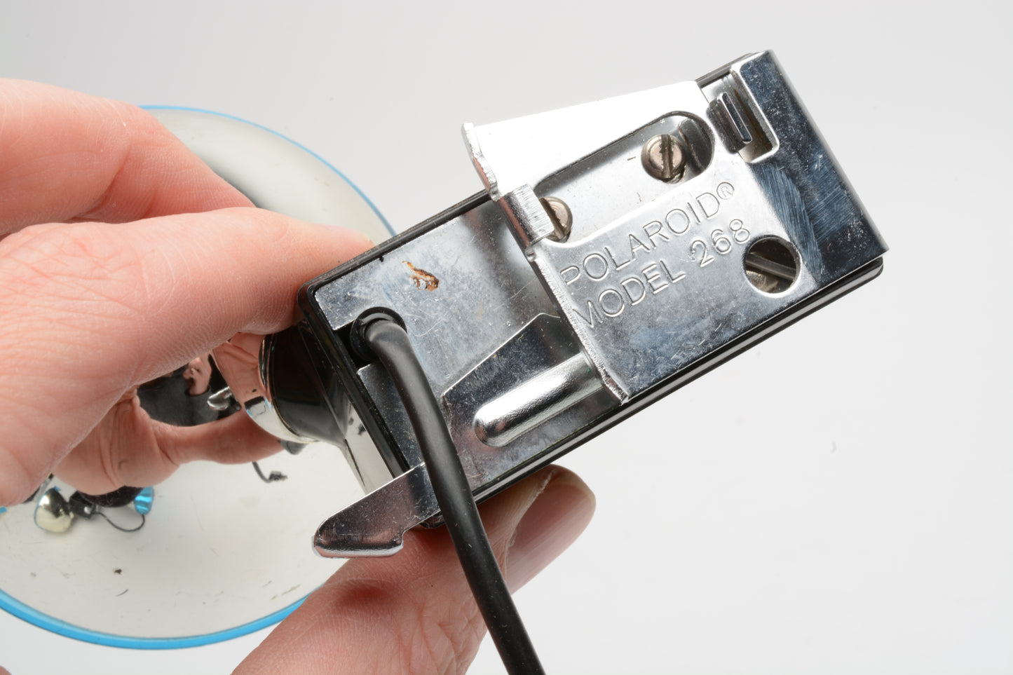 Polaroid 268 Flashgun w/Blue cover, nice and clean