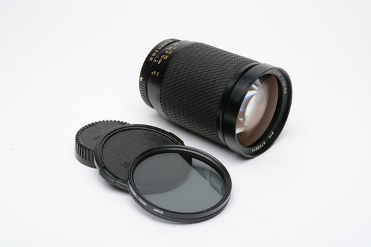 Tokina SZ-X MF 28-200mm f3.5-5.3 zoom lens, Caps + Pola, Pentax PK Mount