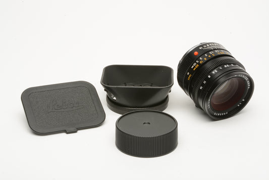 Leica Summilux-M 35mm f1.4 Aspherical black lens #11874, caps, hood, MINT!