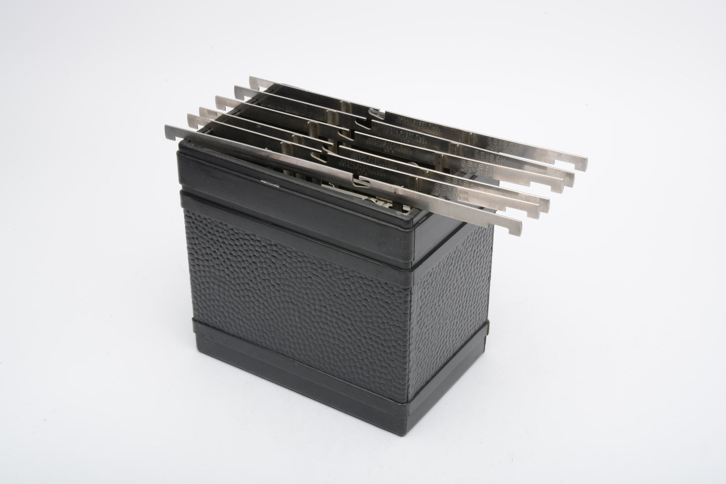 Kodak 4x5 hard rubber developing tank w/6X 2 1/2 x 3 1/2 film holders