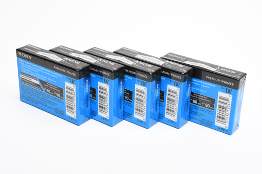 5X Sony Mini DV Digital Video Cassettes (5X Mini DV DVM60PRR)