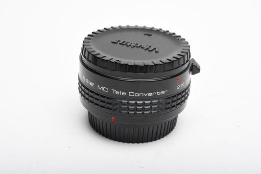 Vivitar MC 2X-22 Teleconverter for Pentax PK mount, caps + case