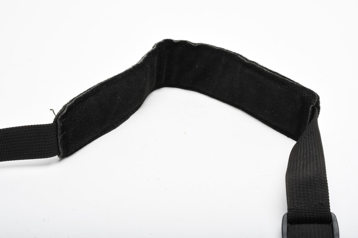 Tamrac N45 black leather foam padded quality camera strap, Clean! Quality w/QR
