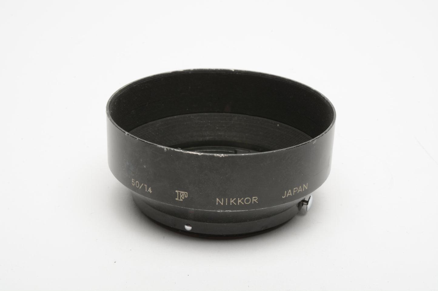 Nikon Nikkor 50mm F1.4 metal lens hood, snap-on mount, 52mm, clean
