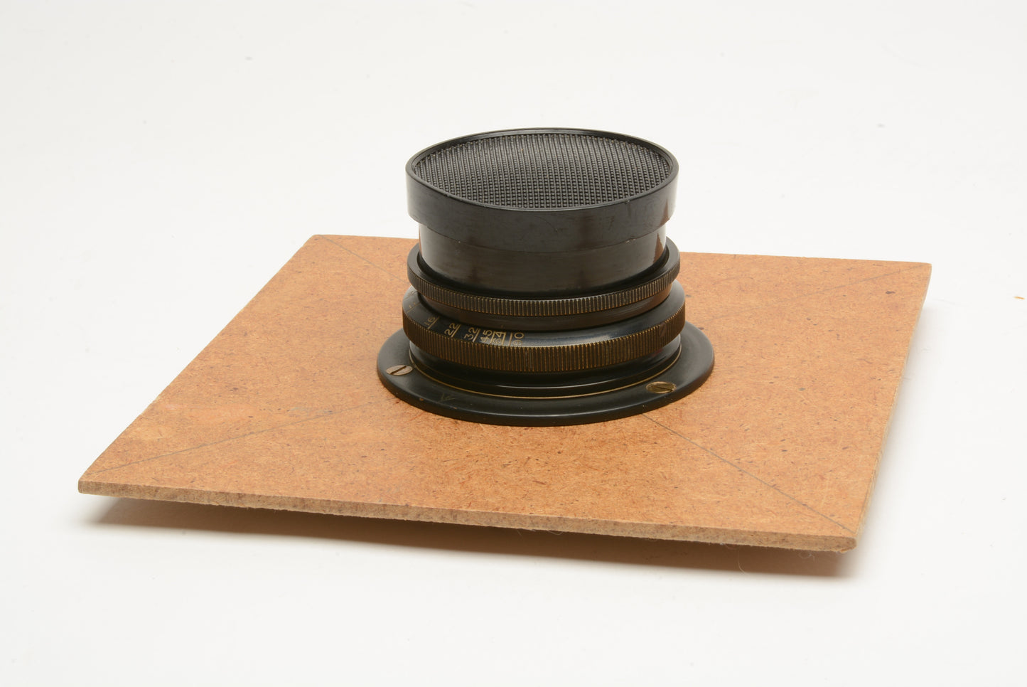 C. P. Goerz AM Optical Co Apochromat Artar 12" f9 brass large format lens on lens board and caps