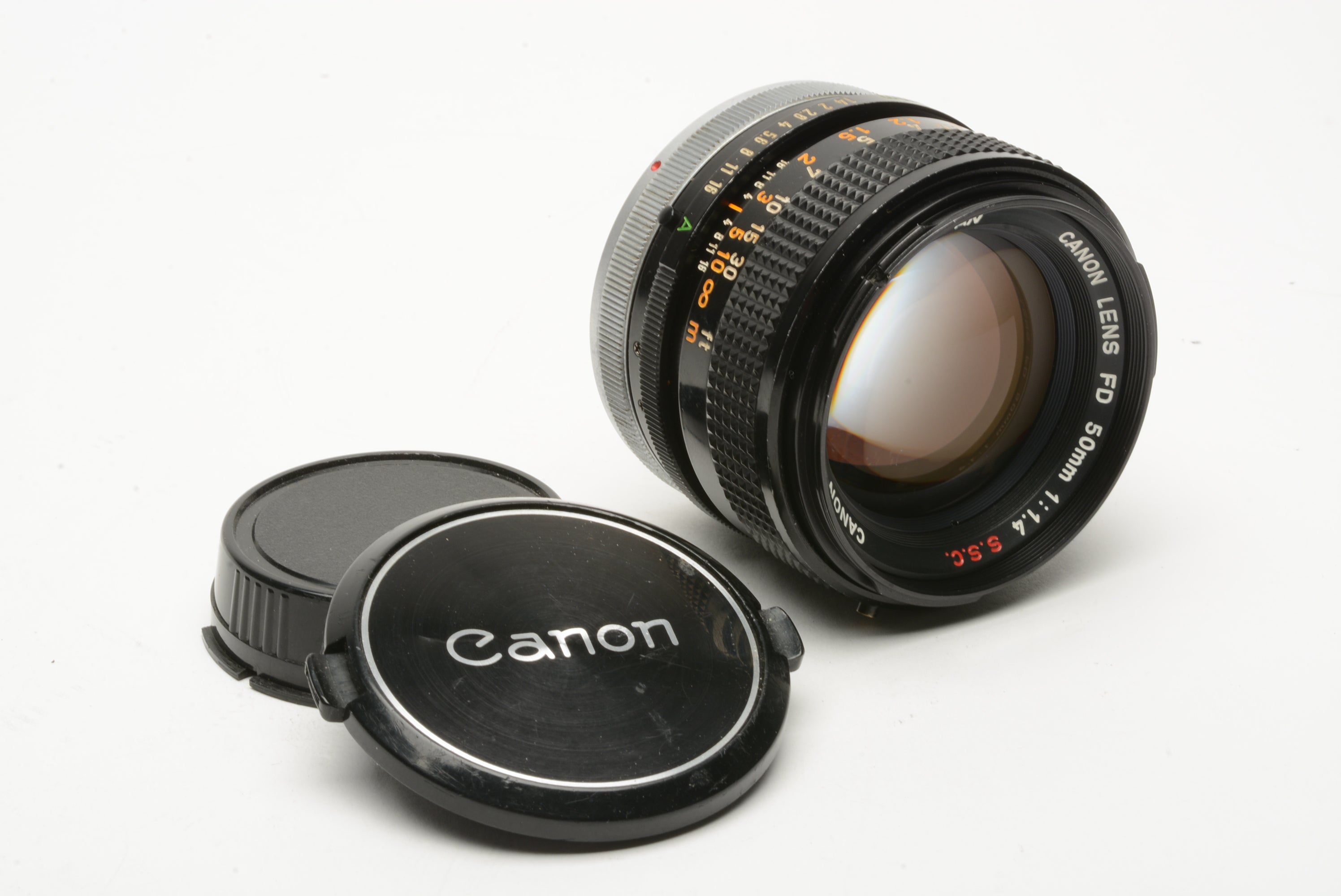 Canon FD 50mm 1:1.4 S.S.C Breach Mount Lens w/caps, Sharp