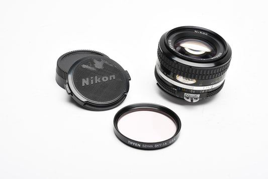 Nikon Nikkor 50mm f1.4 AI Prime lens, caps, 1A, Good