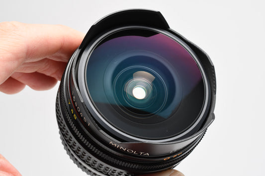 Minolta MC Fisheye Rokkor-X 16mm f2.8 lens, Barely Used, Mint-