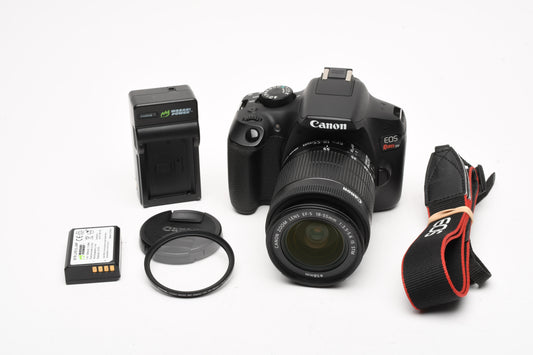 Canon Rebel T6 18MP DSLR w/18-55mm f3.5-5.6 IS STM, 9378 Acts, Nice