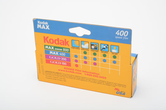 4 Pack Kodak Max 400ASA 35mm 135-24 exp. Expired 5/2002
