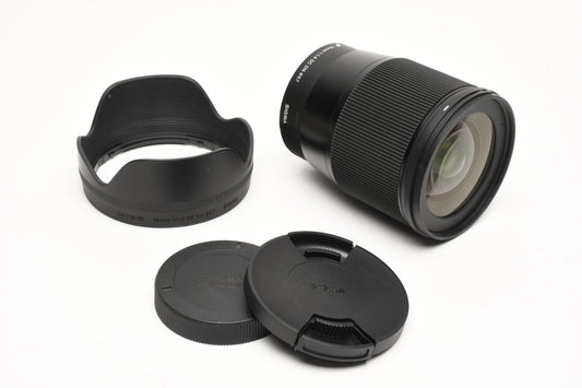 Sigma 16mm 1.4 DC Canon EF-M lens, very clean, w/hood+caps