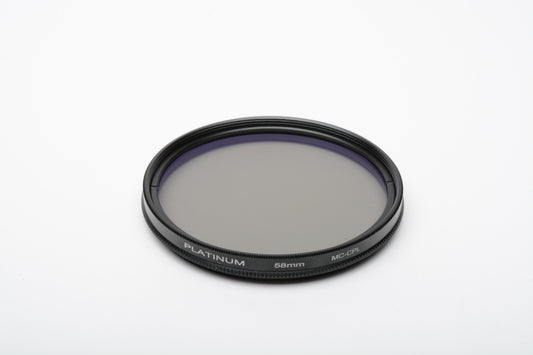 Platinum 58mm Circular Polarizing filter in jewel case, very clean
