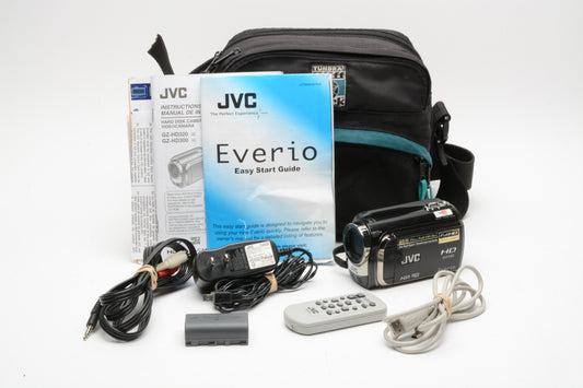 JVC GZ-HD300 60GB Video Bundle: Case, remote, cables, batt+charger+++