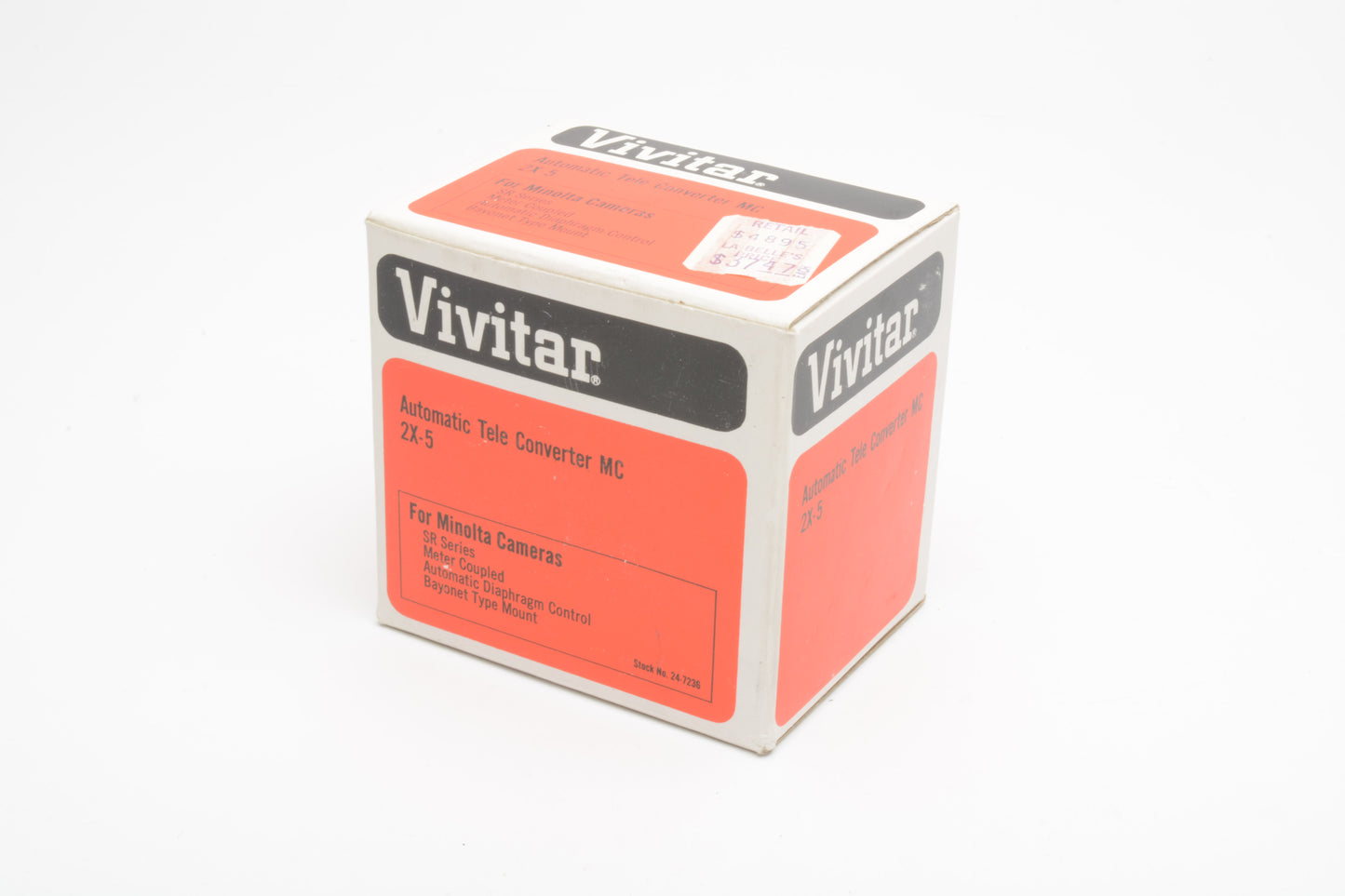 Vivitar 2X-5 Teleconverter for Minolta SR mount, caps + case, Boxed