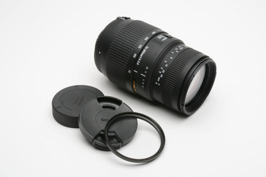 Sigma DG AF 70-300mm f4-5.6 Macro Tele Zoom Nikon F Mount, Caps+UV