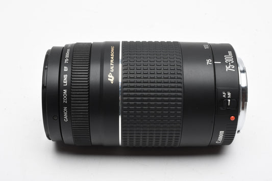 Canon EF 75-300mm f4-5.6 III USM Telephoto zoom lens, Box, Mint-
