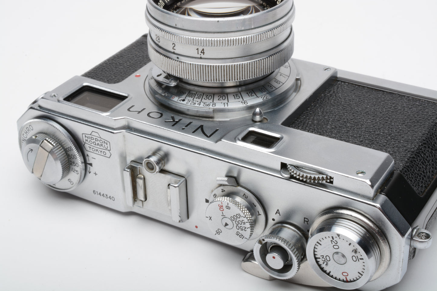 Nikon S2 Chrome Nippon Kogaku Rangefinder Camera w/5cm f1.4 Lens, case, tested