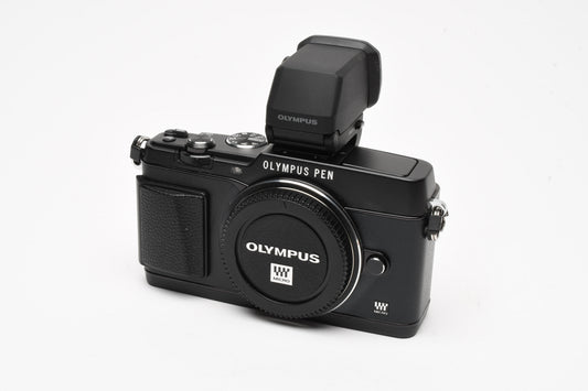 Olympus E-P5 Body w/VF-4 Viewfinder, Refurbished, Mint- Boxed, Great!
