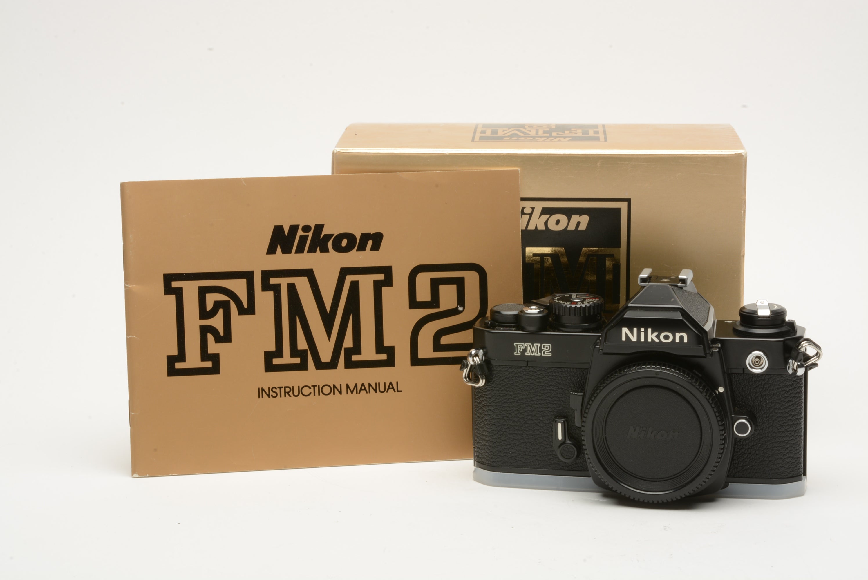 Nikon FM2 35mm SLR Black Body Only w/box, manual, New seals!