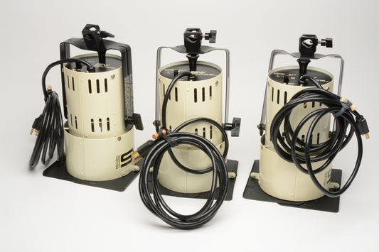 Smith Victor Q60 Video Lighting unit x3 w/ Light Stands, Very Clean!
