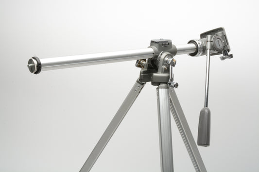 Spiratone versatile aluminum tripod w/Horizontal arm, Great design, in case
