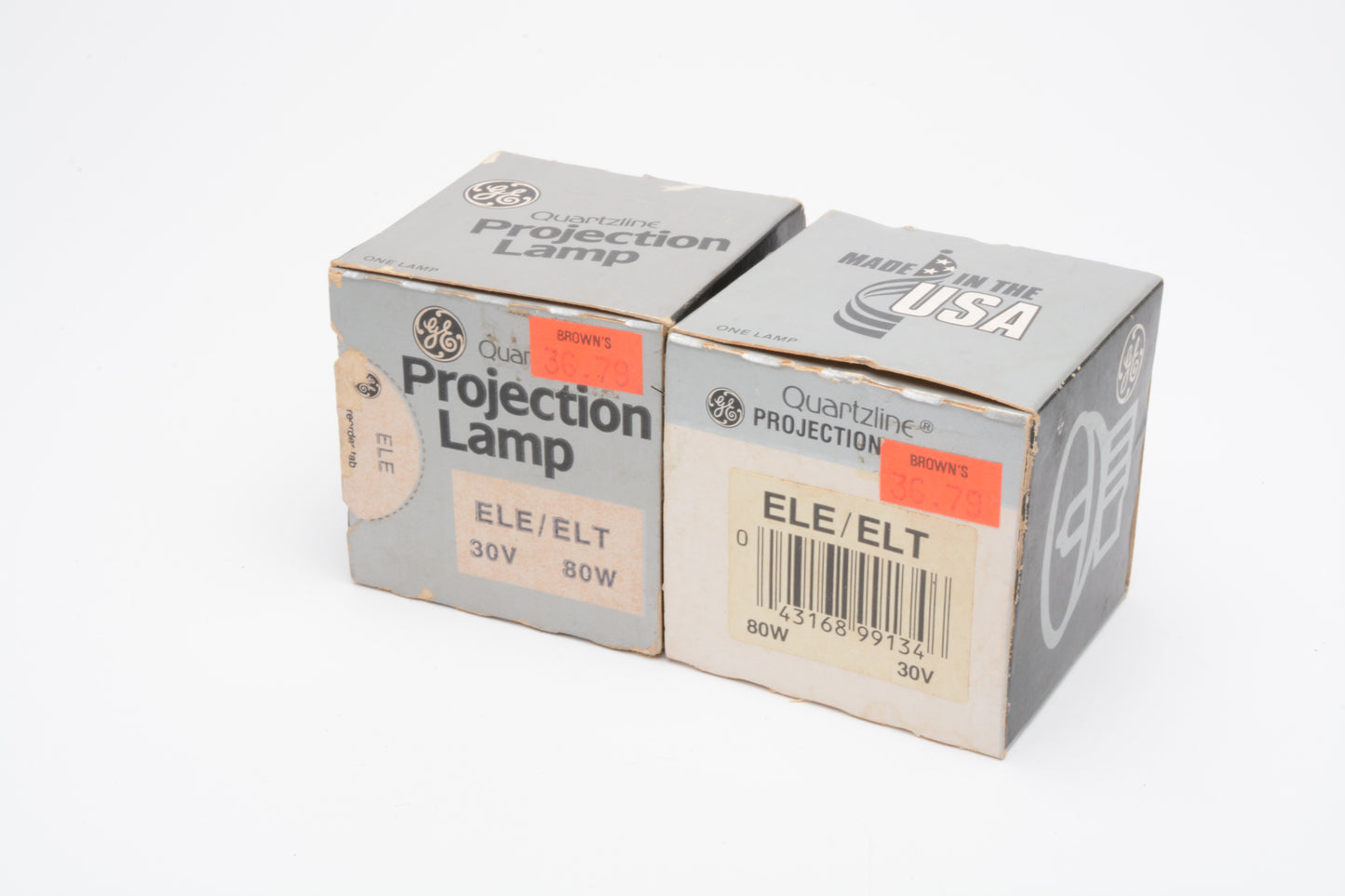 Set of 2 GE ELE-ELT projection bulbs 80W 30V - NIB