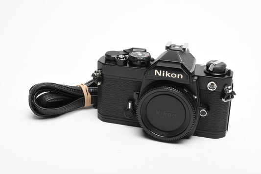 Nikon FM Black 35mm SLR Body, New seals, Clean, Great!