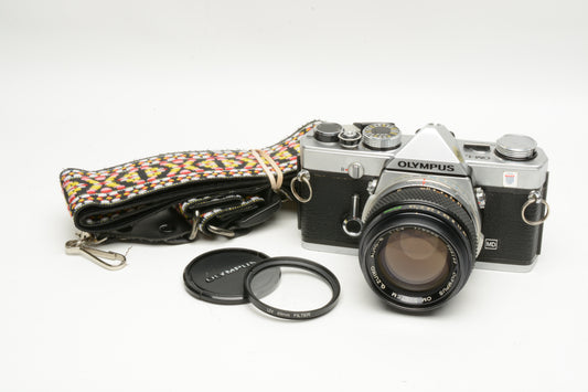 Olympus OM-1N MD 35mm SLR Body w/Zuiko 50mm f1.4, new seals, Great!