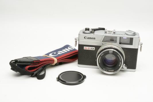 Canonet QL17 GIII Rangefinder Camera with 40mm 1.7 Lens, New seals, tested, Clean!