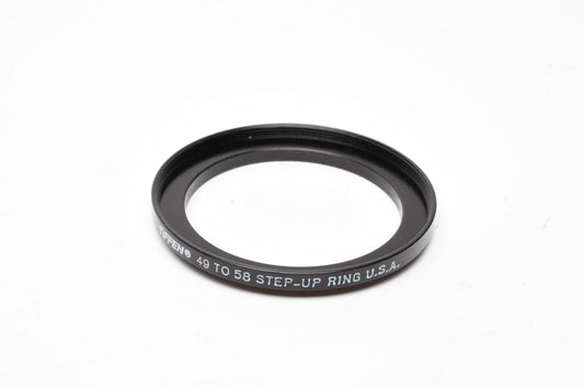 Tiffen 49-58mm Metal Step-Up Adapter Ring, NIB