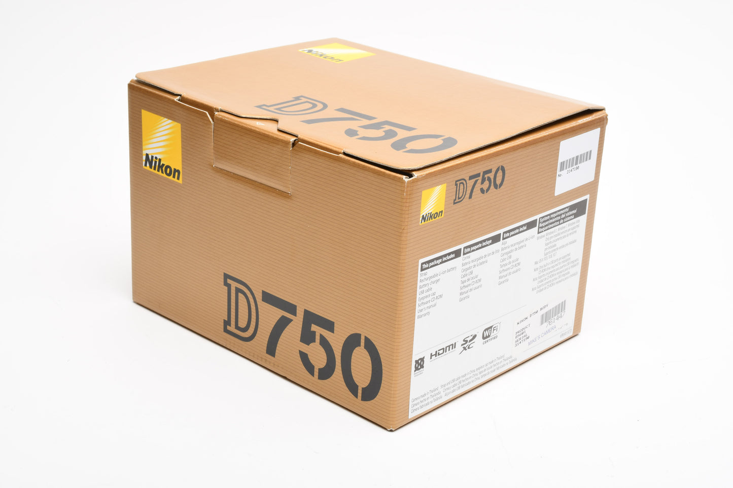 Nikon D750 DSLR Body w/2X batts, charger, strap, manuals, boxed 53K acts Clean