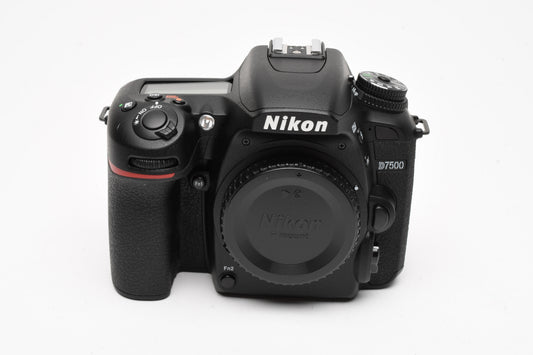 Nikon D7500 DSLR Body w/Batt, charger, Only 16 Acts!! Mint USA Boxed