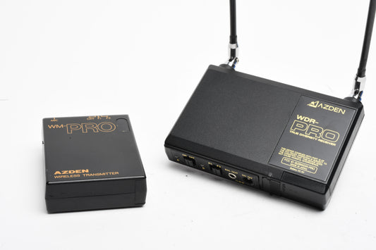 Azden WDR Pro + WM-Pro Wireless Transmitter & Receiver w/lapel Mic. and clip