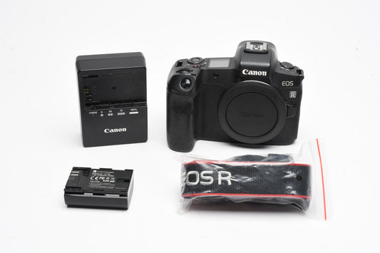 Canon EOS R Mirrorless body, batt, charger, strap, ≤131K Acts, Great!