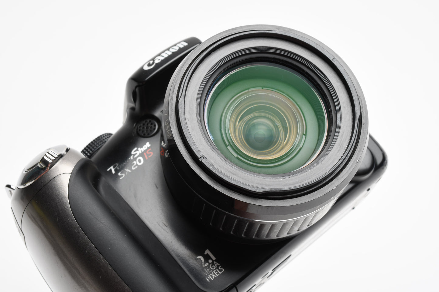 Canon Powershot SX20IS 12.1MP Digital Point&Shoot camera, hood, strap, manual