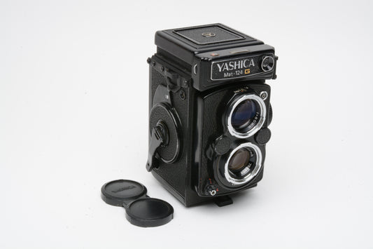 Yashicamat 124G 120 TLR camera w/80mm f3.5 lens, tested, works great, nice!