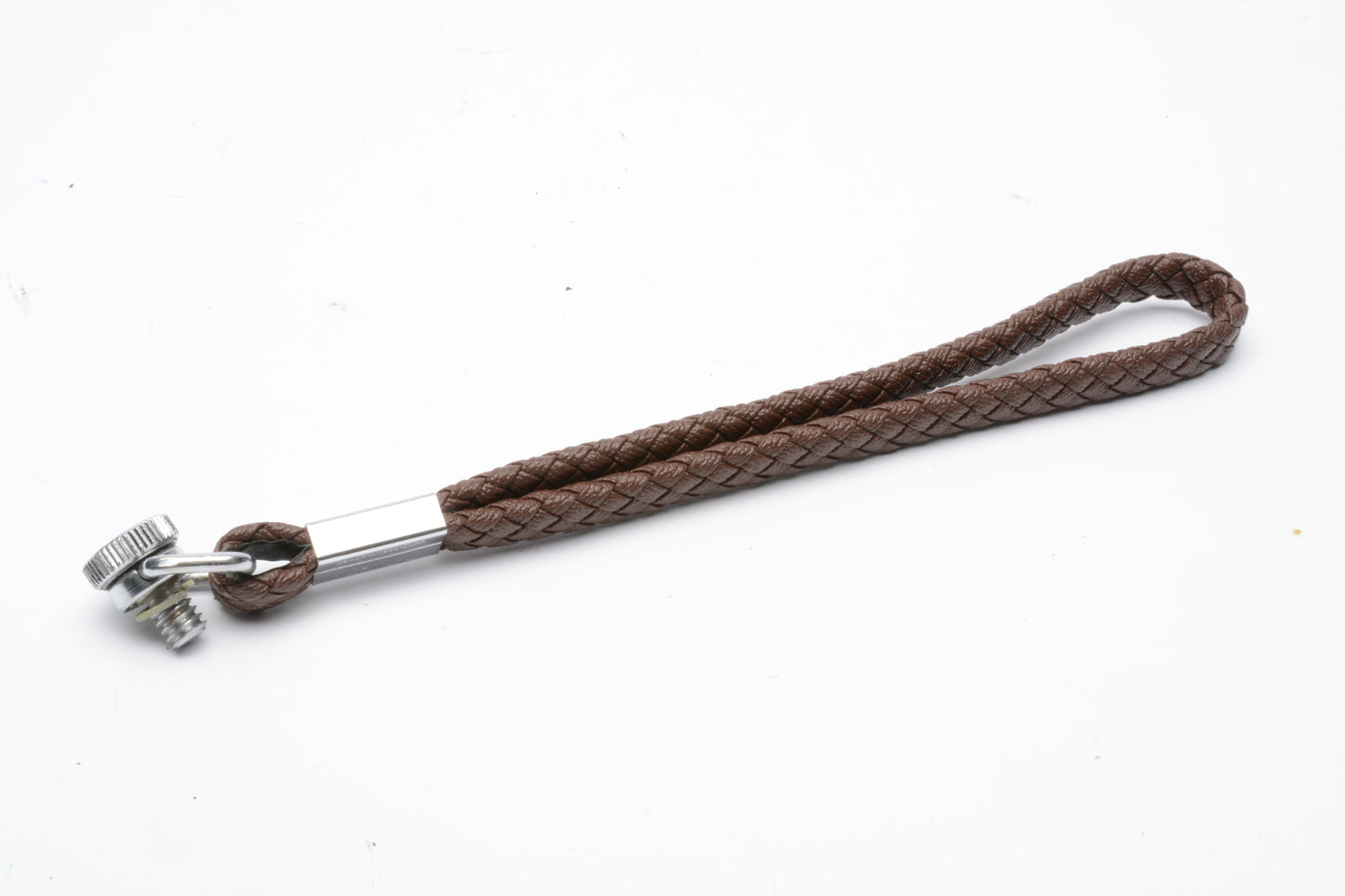 Brown woven camera wrist strap, 1/4" thread, nice quality