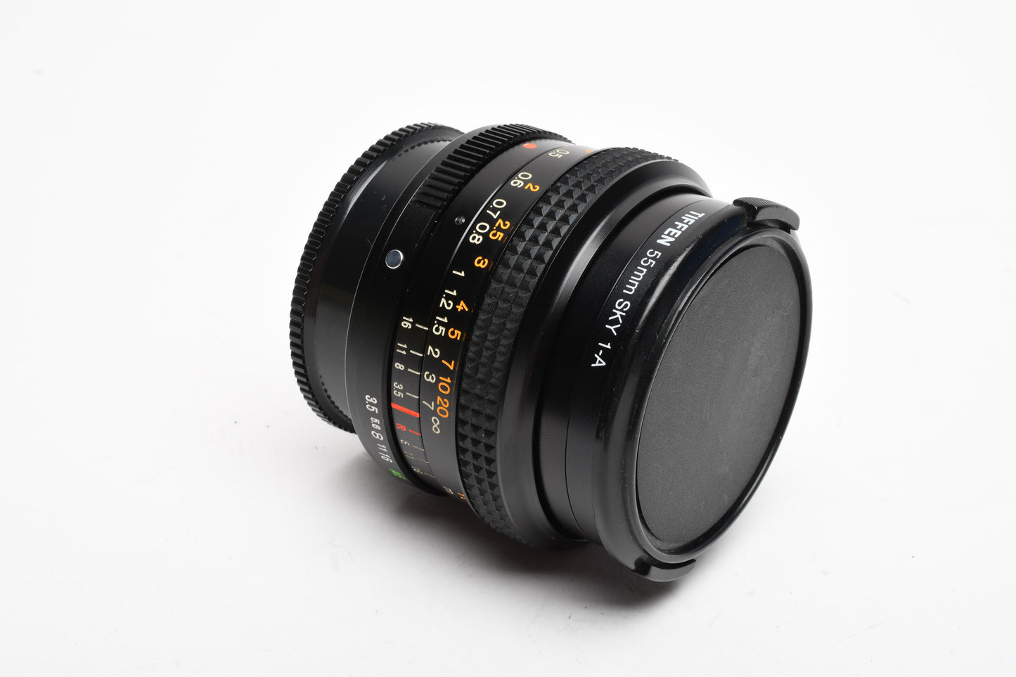 Konica Hexar 28mm f3.5 wide angle lens w/Skylight, Hood, Caps, Cases