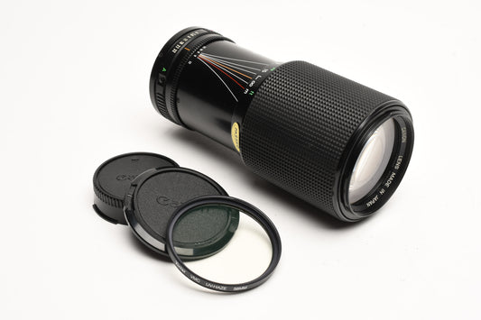 Canon FD 70-210mm f4 zoom lens, caps, UV, smooth, Nice!!