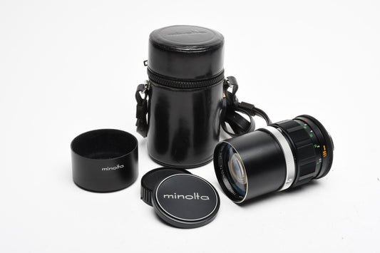 Minolta Rokkor PF 135mm f2.8 MD Mount, Case, Hood, Great Portrait lens