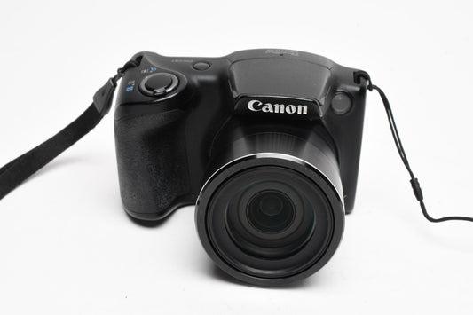 Canon PowerShot black SX410 IS digital Point&Shoot w/2batts + Case