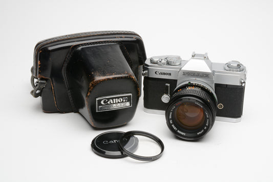 Canon Pellix 35mm SLR w/Canon 50mm f1.4 SSC lens, case, UV, New seals, Tested